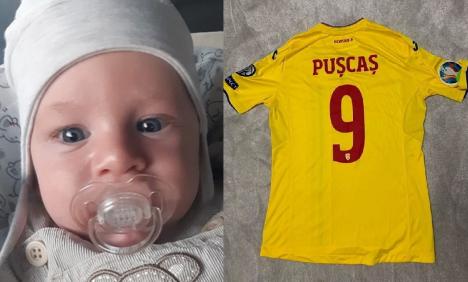 Pentru bebeluşul Noel! Tricoul fotbalistului orădean George Puşcaş, cu autograf, scos la licitaţie în scop caritabil