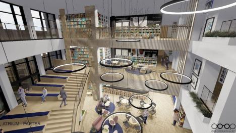 S-a deschis șantierul pentru modernizarea Bibliotecii Județene. Primele lucrări, în holul clădirii (FOTO)