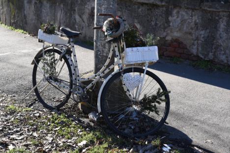 O nouă bicicletă albă, amplasată lângă Palatul Baroc în memoria orădencei Kiss Boglárka (FOTO)