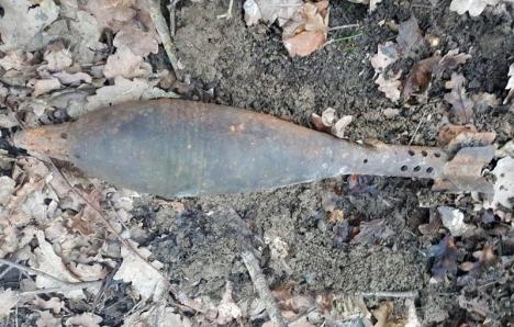 Bombă de artilerie, găsită de un localnic pe un teren din Uileacu de Criş