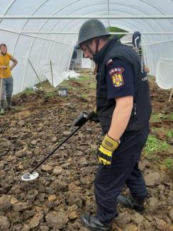 Bombă descoperită în Fughiu. Un localnic a găsit-o într-o seră (FOTO)