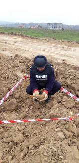 Bombă în Băile Felix! A fost găsită în timpul săpăturilor pentru noua șosea Oradea - Sânmartin (FOTO)