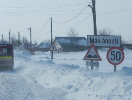 Firmele bihorene au deszăpezit drumul de acces spre satul Stupina (FOTO)