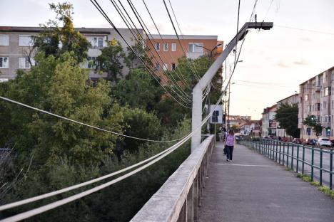 S-au încâlcit! Pădurile de cabluri de pe stâlpii și clădirile din Oradea întârzie să fie coborâte în subteran (FOTO)