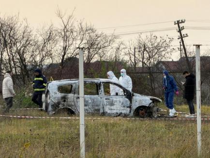 Cadavru găsit într-o mașină carbonizată în Oradea (FOTO/VIDEO)