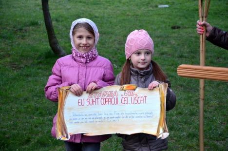 Circa 250 de orădeni au înfruntat frigul pentru a participa la Calea Crucii, organizată în parcul Olosig (FOTO)