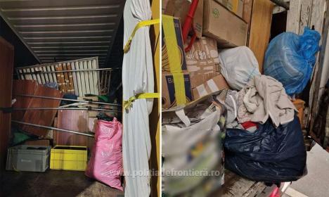 Îmbrăcăminte, încălţăminte, hârtie, lemn, plastic. 58 de tone de deşeuri au fost oprite la intrarea în țară de poliţiştii ITPF Oradea (FOTO)