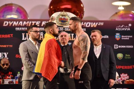 Cântarul oficial Dynamite Fight Show. Confruntarea dintre Sandu Lungu și Micuțu: “Am venit să ne batem, nu să dansăm” (FOTO/VIDEO)