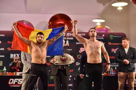 Cântarul oficial Dynamite Fight Show. Confruntarea dintre Sandu Lungu și Micuțu: “Am venit să ne batem, nu să dansăm” (FOTO/VIDEO)