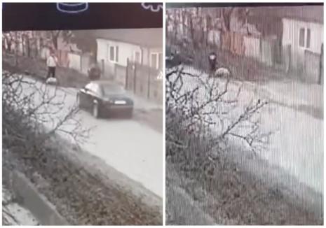 VIDEO șocant! Momentul în care un șofer bihorean și-a lovit intenționat cu mașina un vecin, surprins pe camerele de supraveghere