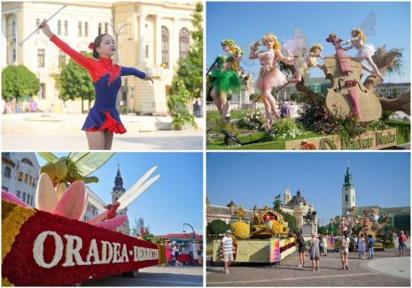 Care alegorice cu libelule, zâne, un astronaut și o vioară, „împletite” din mii de flori, au ajuns în Piaţa Unirii din Oradea (FOTO/VIDEO)