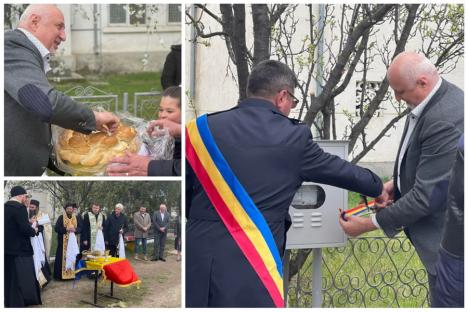 Încă o inaugurare penibilă în România: S-a sfinţit un contor de gaz, 'mare cadou' de la primar (FOTO)