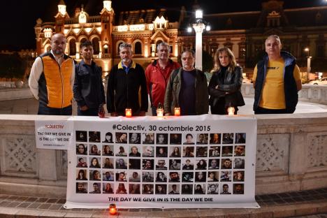8 ani de la Colectiv: doar 8 orădeni au ieșit la o comemorare cu candele în Piața Unirii (FOTO)