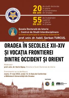 Oradea și „vocația frontierei dintre Orient și Occident”, prezentată la Universitatea locală de un istoric din Cluj