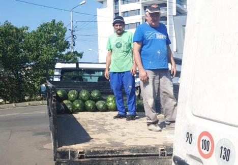 Poliţia Locală Oradea a confiscat două tone de pepeni. Erau vânduţi în locuri neautorizate (FOTO)