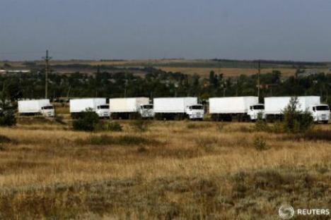 Convoiul "umanitar" trimis de ruşi în Ucraina a revenit în Rusia