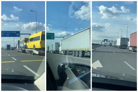 Cozi kilometrice de camioane la Borş şi Borş II. Autoritățile maghiare nu au personal suficient la frontiere (VIDEO)