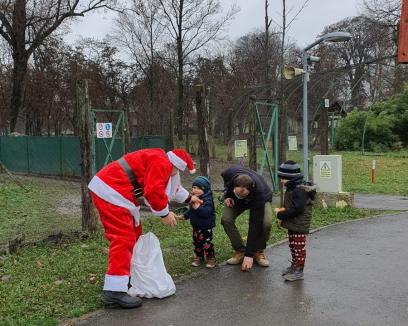 Moș Crăciun a hrănit animalele de la Zoo Oradea (FOTO)