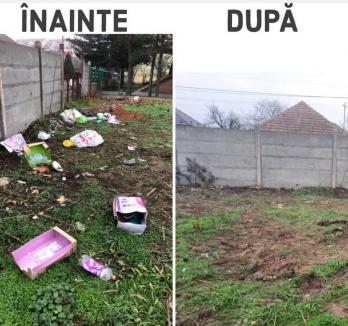 Curăţenie... socială: Cum arată un oraş din Bihor după ce primarul i-a pus pe asistaţi la muncă (FOTO)