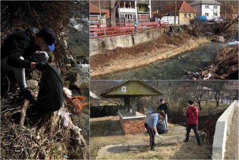 Tinerii dau exemplu. Un grup de elevi din Băiţa au curăţat satul de gunoaie (FOTO)