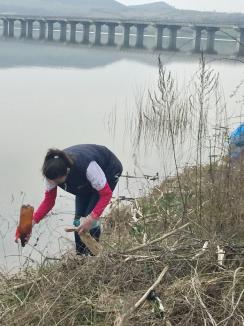 Voluntariat de Ziua Apei: Peste 120 de elevi au curăţat gunoaiele de pe malurile Barcăului (FOTO)