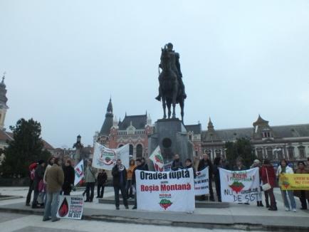 "Uniţi salvăm toată România": Protestatari puţini pentru Roşia Montană, dar la fel de hotărâţi (FOTO / VIDEO)