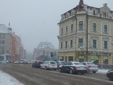 Oradea e iar albă: RER a scos pe străzi toate utilajele de deszăpezire (FOTO)