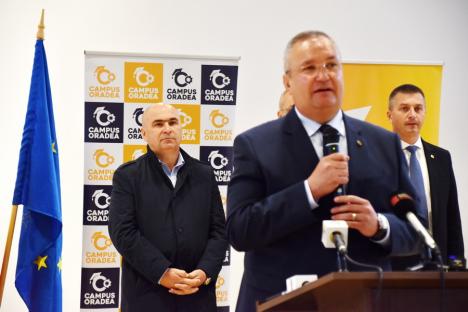 Alai de VIP-uri, inclusiv Ciucă și Deca, la inaugurarea campusului dual din Oradea. Oficialii de la București au fugit de întrebările jurnaliștilor (FOTO)