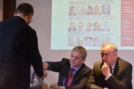 Dezbatere a candidaţilor bihoreni la Senat: PSD-istul Bodog, enervat că un USR-ist l-a făcut, indirect, ”sorbonel” (FOTO)