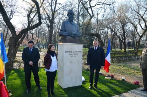 Recunoştinţă pentru „Avocatul Marii Uniri a românilor”: Bustul geografului francez Emmanuel de Martonne, dezvelit în Parcul 1 Decembrie din Oradea (FOTO)