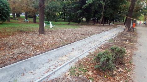 Mai avem nevoie şi de iarbă! Lucrările la pista de alergare din parcul Brătianu distrug zone verzi (FOTO)