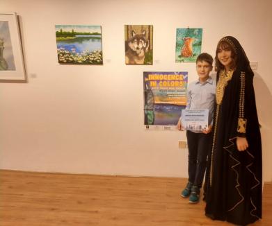 Talent la 10 ani: Un artist orădean şi-a expus tablourile în Dubai şi a fost invitat să-și prezinte noi creații, în 2024, la New York (FOTO)