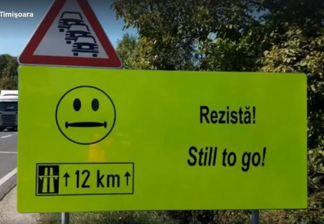 CNAIR a inventat noi indicatoare: 'Acum începe greul' şi 'Rezistă', pe un drum greu de parcurs (FOTO/VIDEO)