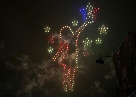 Spectacol cu 200 de drone pe cerul Oradiei, de Ziua Mondială Art Nouveau!