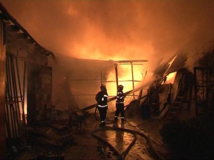 Atelier de tâmplărie distrus într-un incendiu la Salonta (FOTO/VIDEO)