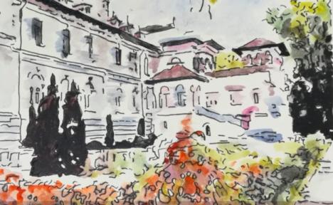 Expoziţie nouă la Cetatea Oradea: Palatul Cotroceni, pictat în acuarele