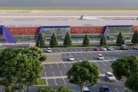 FOTO: Aeroportul Oradea are constructori pentru extinderea terminalului de pasageri. Pe durata lucrărilor, va fi folosit terminalul vechi