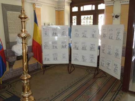 Taxele şi impozitele plătite de orădeni, caricaturizate într-o expoziţie la Primărie (FOTO)