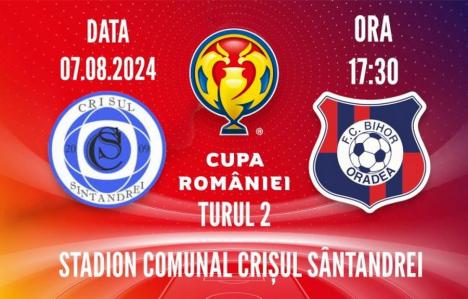 FC Bihor va întâlni Crişul Sântandrei, în turul II al Cupei României