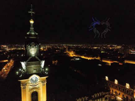 ”Oradea, orașul oamenilor”. Un spectacol cu drone a luminat cerul, în a doua seară de FestiFall (FOTO/VIDEO)