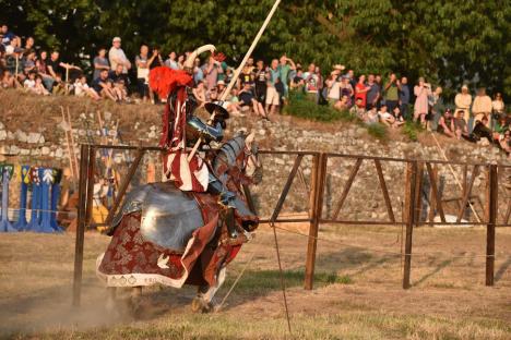 În gardă, cavaleri! Festivalul Medieval din Cetatea Oradea a fost bogat în demonstraţii spectaculoase încă din prima seară (FOTO)