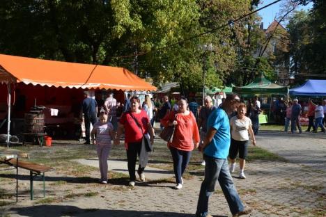 Viticultori din judeţ au transformat Parcul Bălcescu în mustărie (FOTO)