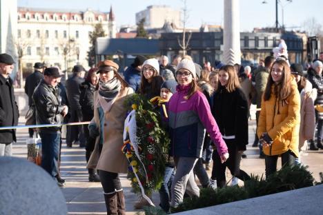 Sărbătoare însorită: la festivitățile dedicate zilei de 24 ianuarie au fost prezenți peste 150 de orădeni și politicieni (FOTO / VIDEO)