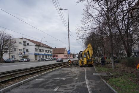 Lucrările de modernizare a bulevardului Nufărul – Cantemir au început cu decopertarea trotuarului (FOTO)