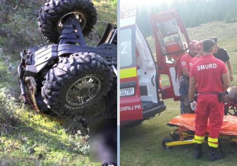 Un bărbat din Oradea s-a răsturnat cu ATV -ul în Arieşeni. Atât el, cât şi pasagerul, un adolescent de 16 ani, au ajuns la spital