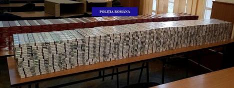 Captură impresionantă a poliţiştilor lângă Piaţa Rogerius din Oradea: 4000 de pachete de ţigări, ridicate de la un orădean