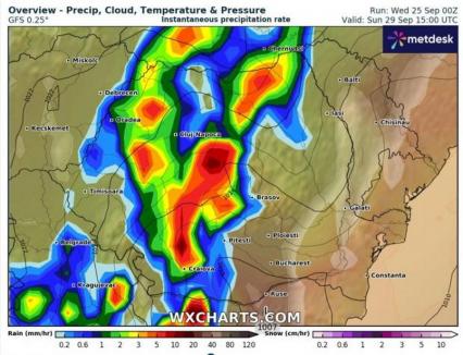 Un nou fenomen meteo lovește România: Furtuna Ashley aduce ploi și frig inclusiv în Bihor