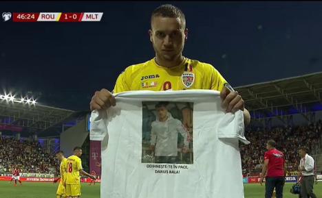 'Odihneşte-te în pace!': George Puşcaş i-a dedicat golul din meciul cu Malta orădeanului Darius Bala, care a murit la 18 ani (FOTO)