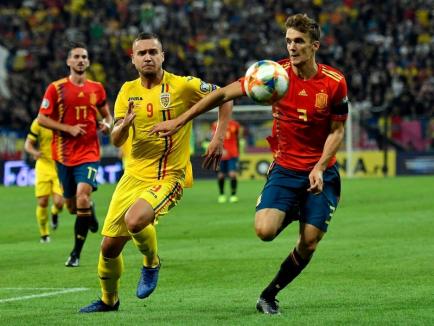 România a fost învinsă de Spania cu 2-1. Atacantul bihorean George Puşcaş a centrat pentru singurul gol al gazdelor