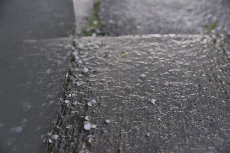 VIDEO: Ploaie cu grindină în plină iarnă, în Oradea